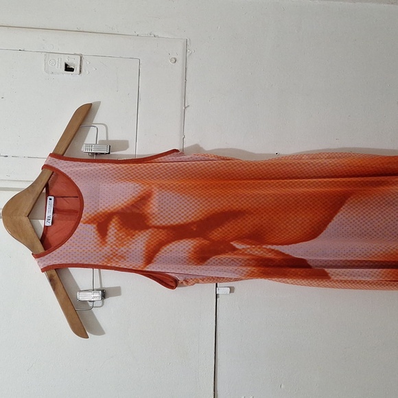 NWT ORANGE KISS PRINTED LONG TULLE DRESS - Picture 6 of 8